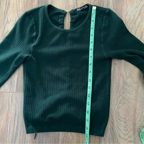 Zara Forest Green Open Back Top with Neon Yellow Tie - Picture 10 of 11